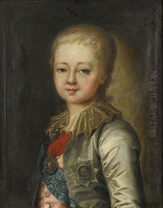 Portrait Of Grand Duke Alexander Pavlovich, Later Emperor Alexander I As Child by Johann Baptist Lampi the Elder