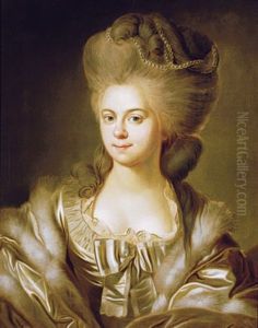 Portrait Of A Lady In A Silver Silk Dress