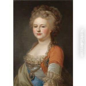 Portrait Of Tsaritsa Maria Fedorovna by Johann Baptist Lampi the Elder