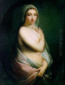 Portrait De Jeune Femme Sortant Du Bain by Johann Baptist Lampi the Elder