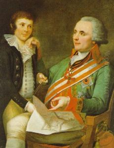 Bildnis Eines Hohen Russischen (?) Militarischen Befehlshabers Mit Einem Knaben (sohn?) by Johann Baptist Lampi the Elder