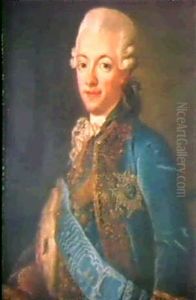 Bildnis Eines Adligen Herrn Inblauem Samtrock by Johann Baptist Lampi the Elder