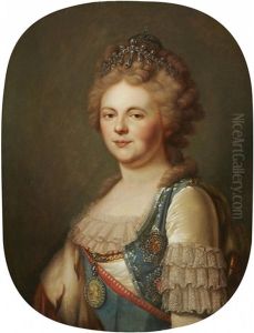 Portrait Of Tsarina Maria Feodorovna by Johann Baptist the Younger Lampi