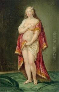 Rubens Frau Helene Fourment, Das Pelzchen (+ Ganzfigurenbildnis Einer Nackten In Einen Roten Mantel Gehullten Dame Mit Perlenhalsband; Pair)