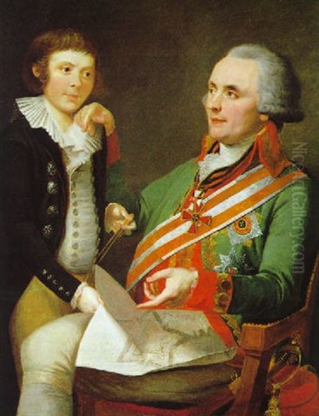 Portrat Platon Alexandrowitsch Zuboff Als Chef Des Kadettenkorps Mit Einem Schuler(?) - view 1