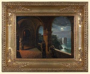 Night In Monastery On Capri Island by Franciszek Lampi
