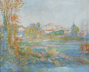 Spring Day In The Outskirts Of A French City by Pierre (Desire Eugene) Franc Lamy