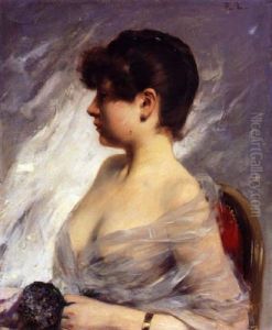 Jeune Femme Au Bouquet De Violettes