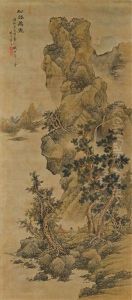 Waterfall On A Pine Hill by Lan Ying
