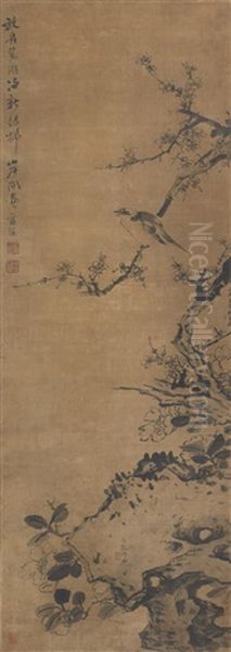 Bird, Plum Blossom And Rock - view 1