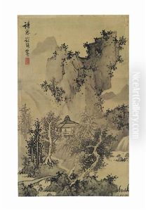 Scholar In The Autumn Mountains by Lan Ying