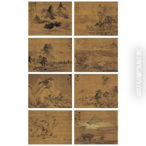 Landscape Paintings After Masters In Yuan Dynasty (4 Works) by Lan Ying