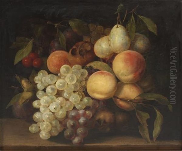 Still Life With Peaches And Grapes - view 1