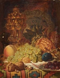 Still Life With Fruits And Walnuts by George Lance