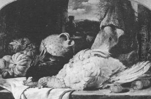 Still Life With Fruit And A Fowl by George Lance