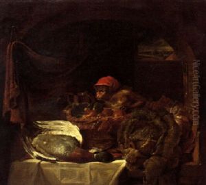 Still Life With A Monkey by George Lance