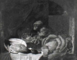 Still Life With A Monkey by George Lance
