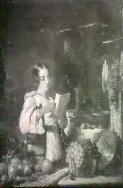Interior With Girl And Fruit - view 1