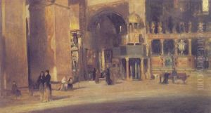 Interno Della Basilica  Di San Marco Con Figure