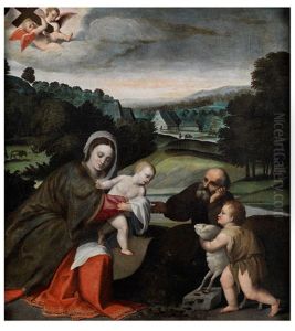 Die Heilige Familie Mit Dem Johannesknaben by Polidoro De Renzi