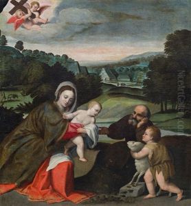 Heilige Familie Mit Dem Johannesknaben by Polidoro De Renzi