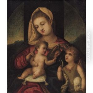The Madonna And Child With The Infant Saint John The Baptist by Polidoro De Renzi