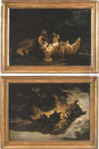 Lion Lechant Sa Lionne by Auguste Lancon