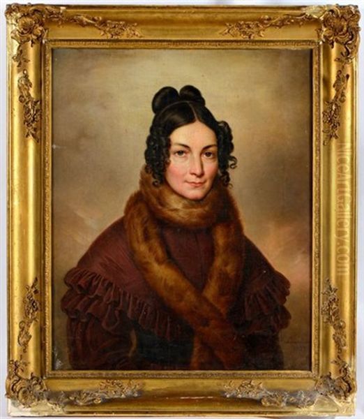 Portrait De Femme A La Fourrure - view 1