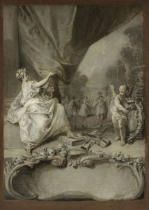 Allegorie De La Musique : Projet De Frontispice Pour Le "second Livre De Pieces De Clavecin " De Jean-francois Dandrieu by Nicolas Lancret