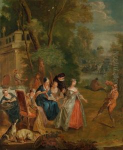 Eine Fete Champetre by Nicolas Lancret