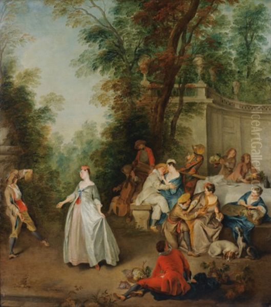Scene De Dejeuner Dans Un Parc - view 1