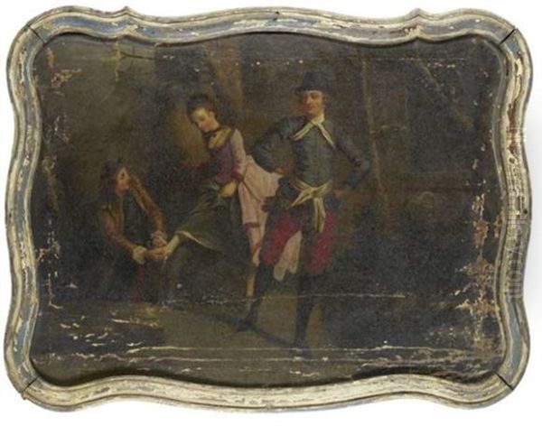 Dessus De Porte, A Decor De Scene De Patinage - view 1