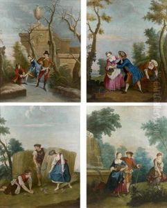 Allegorie Des Quatre Saisons (set Of 4) by Nicolas Lancret