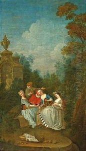 Die Musikstunde Im Park by Nicolas Lancret