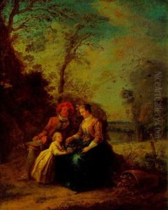 Elegante Familie In Einer Landschaft Elegante Familie In Einer Landschaft