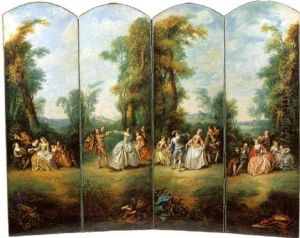 Scene Galante Dans Des Paysages Boises Scene Galante Dans Des Paysages Boises