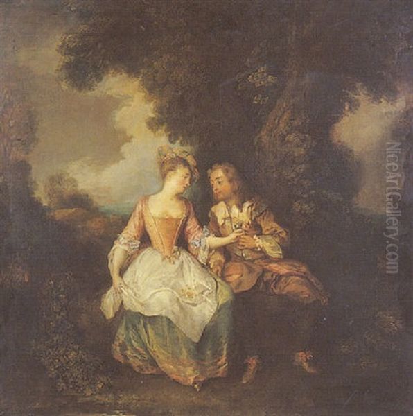 Scene Galante Dans Un Paysage - view 1