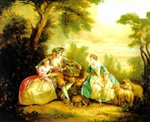Elegante Gesellschaft In Einer Landschaft by Nicolas Lancret