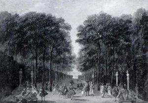 Promenade Pres De La Fontaine by Nicolas Lancret