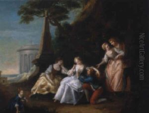 Scene Galante Dans Un Parc Italien by Nicolas Lancret