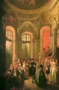 Elegant Company Dancing In A Pavilion by Nicolas Lancret