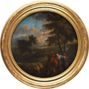 Rundbild Mit Landschaftsdarstellung Und Figurenstaffage by Joachim-Franz Beich