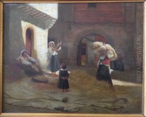 Scene De Glanage Dans Une Cour