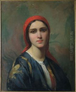 Orientalist Portrait Of Woman by Charles Zacharie Landelle