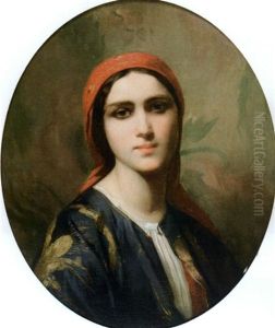 Beaute Orientale Au Voile Rouge