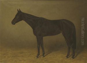 Braunesrennpferd Im Stall. by Robert Beielstein