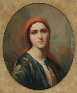 Portrait Of An Oriental Beauty by Charles Zacharie Landelle