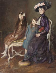 Portrait Of A Mother And Her Two Daughters by Robert Beielstein