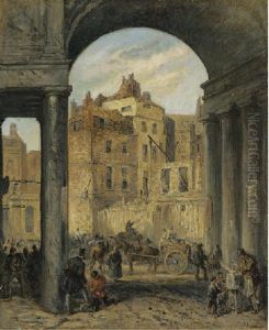 Foregate, Strand, Entrance To Boswell Court, Showing Demolition Work In Progress Prior To The Building Of The New Law Courts