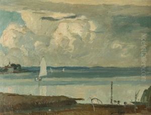 Bewolkte Seelandschaft Mit Segelbooten by Christian Landenberger
